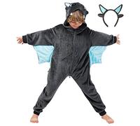 corimori 1851 (Plusieurs Modèles) Grenouillère Pour Garçons Et Filles, Combinaison Pyjama, Kigurumi Animal, Spark le Dragon, Taille 3-5 Ans noir 90-110cm