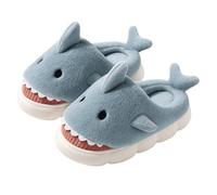 corimori Chaussons moelleux requin - Pantoufles requin avec semelle antidérapante et doublure intérieure douce - Taille 34-44 - Taille unique, bleu clair, 38/39 EU