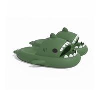 corimori Chaussures de bain motif requin - Antidérapantes - Séchage rapide - Confortables - Taille 34-43, Vert foncé 17, 40/41 EU