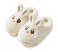 corimori Pantoufles en peluche en forme de lapin - Pantoufles en forme de lapin - Taille 33-39, Blanc., 34/35 EU
