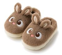 corimori Pantoufles en peluche en forme de lapin - Pantoufles en forme de lapin - Taille 33-39, marron, 36/37 EU