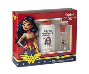 Corine de Farme Coffret Cadeau Wonder Woman DC Comics Eau de Toilette, Shampooing, Set Barrettes & Bracelet, 30ml+300ml