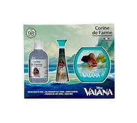 Corine de Farme - Coffret Vaiana avec Eau de Toilette 50ml, Bain Moussant 300ml et Boîte à Goûter - Cadeau pour Fille - Parfum pour Enfant Senteur Vanille - Gel Fruité 3-en-1