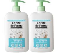 Corine de Farme - Crème Douche Surgras à l'Extrait de Noix de Coco - pH Neutre, Origine Naturelle - Contrôle Dermatologique - Fabrication 100% Française - 750ml (Lot de 2)