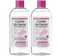 Corine de Farme - Eau Micellaire 3 en 1 Démaquillante Visage, Yeux et Lèvres - Hydrate et Apaise - 97% d'Ingrédients d’Origine Naturelle - 400 ml (Lot de 2)