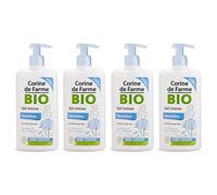 Corine de Farme | Gel Intime Sensitive | Certifié Bio avec ECOCERT COSMOS® Organic | Toilette Intime Peaux Sensibles | Fleurs d’Amandier | Aloe Vera | Sans Savon | Fabriqué en France | Lot de 4