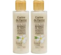 Corine de Farme, Huile de soin pour le corps, 110 ml, 99% Pur Monoï de Tahiti, unisexe, parfum floral, hydrate et nourrit la peau, idéal pour bronzage intense, compatible tout type de peau (Lot de 2)