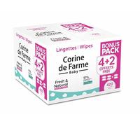 Corine de Farme - Lingettes Bébé Change Fresh&Natural Baby - Lot de 6 Paquets - 97% d'Origine Naturelle - Peaux Sensibles - Bébé et Enfant dès la Naissance