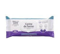 Corine de Farme, Lingettes Hygiène Adulte Extra-Larges x60 - Nettoyage Doux pour Peaux Sensibles, Parfumées, 99% d'Ingrédients Végétaux, Aloe Vera, Idéales pour Visage et Corps