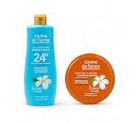 Corine de Farme Lot de 2 : Graisse à Traire Vanille Monoï de Tahiti 150 ml + Lait Après-Soleil Activateur et Prolongateur de Bronzage 250 ml - Fabrication française