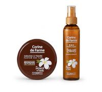 Corine de Farme Routine Solaire Familiale Ultime - Graisse à Traire Monoï 150 ml + Eau Parfumée Tiaré Monoï 150 ml - Bronzage Intense, Hydratation et Rafraîchissement