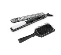 Corioliss C-Style | Fer à Lisser Professionnel | Plaques en Titane | Température 165º-220º | Ions | Cheveux Lisses et Ondulés | Brosse Paddle Incluse | Chauffe Rapide | Câble Rotatif | Silver Paisley