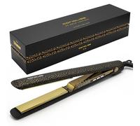 Corioliss C3 | Lisseur Cheveux Professionnel Titanium | Fer À Lisser Titane Plaques Extra-Longues | Chauffe 20 S | Température 135°C-235°C | Étui De Voyage | Leopard Gold