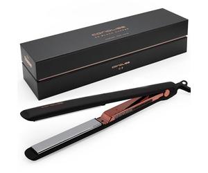 Corioliss C3 | Lisseur Cheveux Professionnel Titanium | Fer À Lisser Titane Plaques Extra-Longues | Chauffe 20 S | Température 135°C-235°C | Étui De Voyage | Black Copper