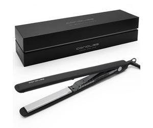 Corioliss C3 | Lisseur Cheveux Professionnel Titanium | Fer À Lisser Titane Plaques Extra-Longues | Chauffe 20 S | Température 135°C-235°C | Étui De Voyage | Black Chrome