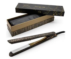 Corioliss C5 | Lisseur Cheveux Professionnel Titanium | Fer à Lisser Titane | Température 80°C-235 °C | Pour lisser et onduler | Résultats de salon à la maison | Trousse de Voyage | Gold Zebra