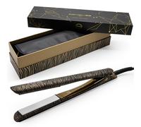 Corioliss C5 | Lisseur professionnel en titane | Fer à lisser 80 °C à 235 °C | Parfait pour lisser et onduler | Résultats de salon à la maison | Trousse de voyage incluse | Gold Zebra