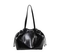 CORIOS Élégant Sac à Main Femme en PU Cuir Sac Seau à Cordon Sac Portés Épaule avec Noeud Papillon Grande Capacité Sac Fourre Tout Travail Achats Voyage Cabas Hobo Noir