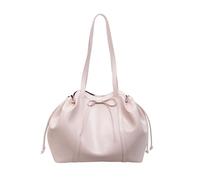 CORIOS Élégant Sac à Main Femme en PU Cuir Sac Seau à Cordon Sac Portés Épaule avec Noeud Papillon Grande Capacité Sac Fourre Tout Travail Achats Voyage Cabas Hobo Rose Clair
