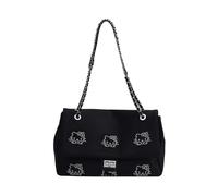 CORIOS Elégant Sac à Main pour Femme Chat Mignon Sac Portés Épaule Nylon Sac Bandoulière Grande Capacité Sacs Cabas Sac Hobo Rétro Léger Sac Messager Sac Fourre Tout pour Achats Travail Voyage Noir