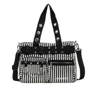 CORIOS Élégant Sac à Main pour Femme Sac Porté Epaule en Toile Sac à Bandoulière Grande Capacité Sac Messager Rétro Rayures Sac D'épaule Sac Fourre-Tout Voyage École Travail Sac Cabas Sac Hobo Rayé