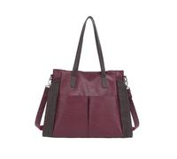 CORIOS Élégant Sac à Main PU Cuir Sac Porté Epaule à Bandoulière Imperméable Mode Sac Fourre-Tout Messager pour Femme Grande Capacité Sac D'épaule Hobo Cabas pour École Voyage Travail Rouge