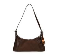 CORIOS Élégant Sac Porté Epaule pour Femme Sac à Main Fourre-Tout avec Pendentif Exquis en Perles de Bois PU Cuir Sac à Bandoulière Mode Sac Messager D'épaule Shopping Voyage Travail Hobo Cabas Café