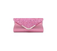 CORIOS Enveloppe Pochette Sac de Soirée Femme Embrayage en Paillettes Sacs à Main D'épaule de Mariée Sacs Fourre-Tout de Chaîne Élégant Sac à Bandoulière pour Fête Banquet Party Mariage Rose