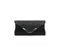 CORIOS Enveloppe Pochette Sac de Soirée Femme Embrayage en Paillettes Sacs à Main D'épaule de Mariée Sacs Fourre-Tout de Chaîne Élégant Sac à Bandoulière pour Fête Banquet Party Mariage Noir