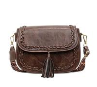 CORIOS Mode Sac à Bandoulière pour Femme PU Cuir Sac Porté Epaule Élégant Sac à Main Fourre-Tout avec Motif Tressé Exquis Moyenne Sac Messager D'épaule Shopping Voyage Travail Sac Hobo Cabas Café