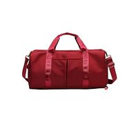 CORIOS Nylon Sac de Voyage Sac de Sport Gym Sac de Fitness Femmes/Hommes Grande Sac Weekend à Bandoulière Sac d'Hôpital avec Compartiment à Chaussures & Poche de Séparation Humide et Sèche Rouge