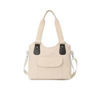 CORIOS Nylon Sacs Portés Épaule pour Femme Imperméable Sac à Main Occasionnel Sac à Bandoulière Léger Sac Cabas Sac Fourre Multifonctionnel Sac D'épaule pour Voyage Travail Achat Fête Beige