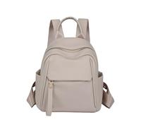 CORIOS Petit Sac à Dos pour Femme Mini Cartable Adolescent Daypack en PU Cuir Multiples Poches Sacs D'école Daypacks Convertible Sac Portés Épaule à Main pour Voyage Travail Shopping Quotidien Beige