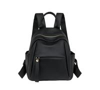 CORIOS Petit Sac à Dos pour Femme Mini Cartable Adolescent Daypack en PU Cuir Multiples Poches Sacs D'école Daypacks Convertible Sac Portés Épaule à Main pour Voyage Travail Shopping Quotidien Noir