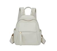 CORIOS Petit Sac à Dos pour Femme Mini Cartable Adolescent Daypack en PU Cuir Multiples Poches Sacs D'école Daypacks Convertible Sac Portés Épaule à Main pour Voyage Travail Shopping Quotidien Blanc
