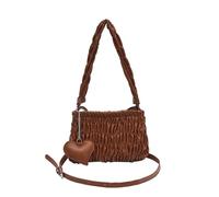 CORIOS Plissé Sac à Main pour Femme PU Cuir Sacs Portés Épaule Étanche Sac Bandoulière Moyen Sac Cabas Sac Hobo Élégant Sac Messager Rétro Sacs Fourre-Tout pour Achats Travail Voyage Marron