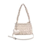 CORIOS Plissé Sac à Main pour Femme PU Cuir Sacs Portés Épaule Étanche Sac Bandoulière Moyen Sac Cabas Sac Hobo Élégant Sac Messager Rétro Sacs Fourre-Tout pour Achats Travail Voyage Beige
