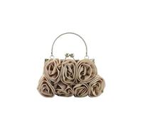 CORIOS Pochette de Soirée pour Femme Fleur Sac de Soirée Elegance Satin Embrayage Sacs à Main D'épaule de Mariée Sacs Fourre-Tout de Chaîne pour Fête Mariage Banquet Abricot
