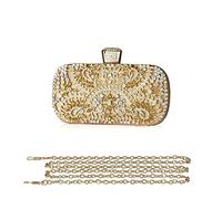 CORIOS Pochette Femme Sac de Soirée Sac en Strass à la Main Luxe Diamond Embrayage Sacs Fourre-Tout Sacs à Main D'épaule de Mariée Portefeuille pour Ceremonie Mariage Fête Cocktail Or