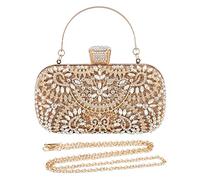 CORIOS Pochettes pour Femme Sac de Soirée Diamond Embrayage Sac en Strass à la Main Sacs Fourre-Tout Sacs à Main D'épaule de Mariée Sac à Bandoulière pour Fête Banquet Mariage Or