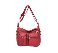 CORIOS Rétro Sac à Bandoulière Femme Sac à Main PU Cuir Sacs Portés Épaule avec Multi Poches Sac Messager Fourre Tout avec Sangle Réglable Vintage Sac Hobo Cabas pour Voyage Travail Achat Rouge Vin