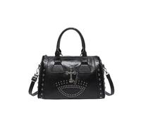 CORIOS Rétro Sac à Main Punk Rivet Sac Portés Épaule pour Femme Sac Boston PU Cuir Sac Bandoulière Messager Grande Sac Fourre Tout Élégant Sac Hobo Cabas avec Clous Croix Décorations Noir