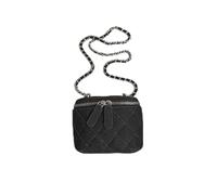 CORIOS Sac à Bandoulière en Denim pour Femme Sac Carré Mini Sac à Main Portés Épaule en Jean Sac Fourre Tout avec Design Matelassé Rétro Sac Hobo Cabas Sac Messager Sac Seau avec Chaîne Noir