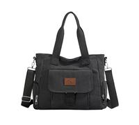 CORIOS Sac à Bandoulière en Toile pour Femme Grande Capacité Sacs Portés Épaule Occasionnel Sac Messager Sac à Main Multifonctionnel Sac Fourre Travail Voyage Fête Achat Sac Hobo Noir