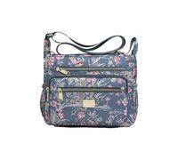 CORIOS Sac à Bandoulière pour Femme en Nylon Imprimé Bohème Sac Porté Epaule Sac à Main avec Sangle Réglable Floral Sac D'épaule Messager Rétro Sac Hobo Cabas pour Vacances Plage Voyage Phénix Bleu