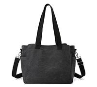 CORIOS Sac à Bandoulière pour Femme Sacs Portés Épaule en Toile Sac à Main Occasionnel Sac D'épaule Multifonctionnel Sac Messager Sac Fourre pour Achat Travail Voyage Fête Noir