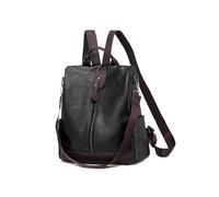CORIOS Sac à Dos Femme Antivol Sacs D'école Cartable Daypacks en Cuir PU Sac Portés Épaule à Main avec Trou D'école Cartable Adolescent Sac de Classe Rétro Daypack Fille Sacs Scolaires Noir