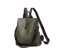 CORIOS Sac à Dos Femme Antivol Sacs D'école Cartable Daypacks en Cuir PU Sac Portés Épaule à Main avec Trou D'école Cartable Adolescent Sac de Classe Rétro Daypack Fille Sacs Scolaires Vert