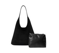 CORIOS Sac à Main en Daim pour Femme Hiver d'automne Sacs Portés Épaule Grande Doux Sac Hobo Sacs Cabas Élégant Rétro Sac Fourre Tout pour Achat Travail Voyage Noir