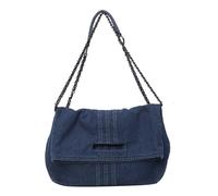 CORIOS Sac à Main en Denim pour Femme Sacs Portés Épaule en Jean Rétro Sac à Bandoulière Messager Grande Sac Fourre Tout Occasionnel Sac Hobo Cabas pour Travail Achat Voyage Bleu Foncé